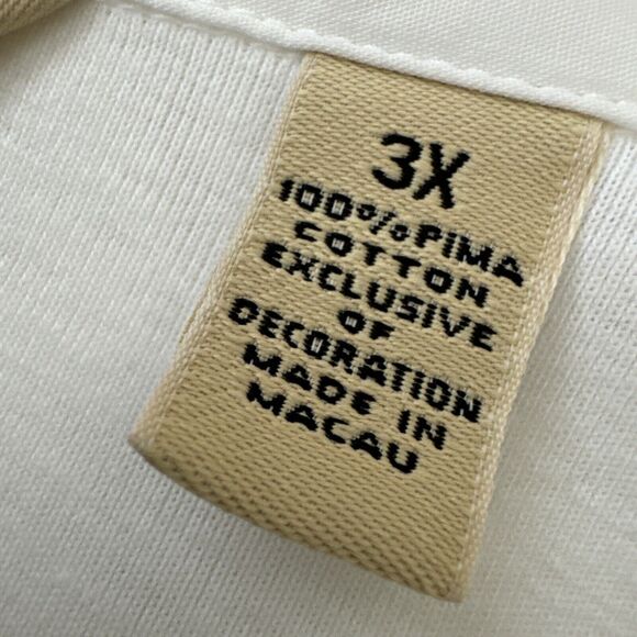 Bechamel Floral Embroidered Polo T-shirt White Top Short Sleeve Women’s Size 3X - Picture 11 of 11